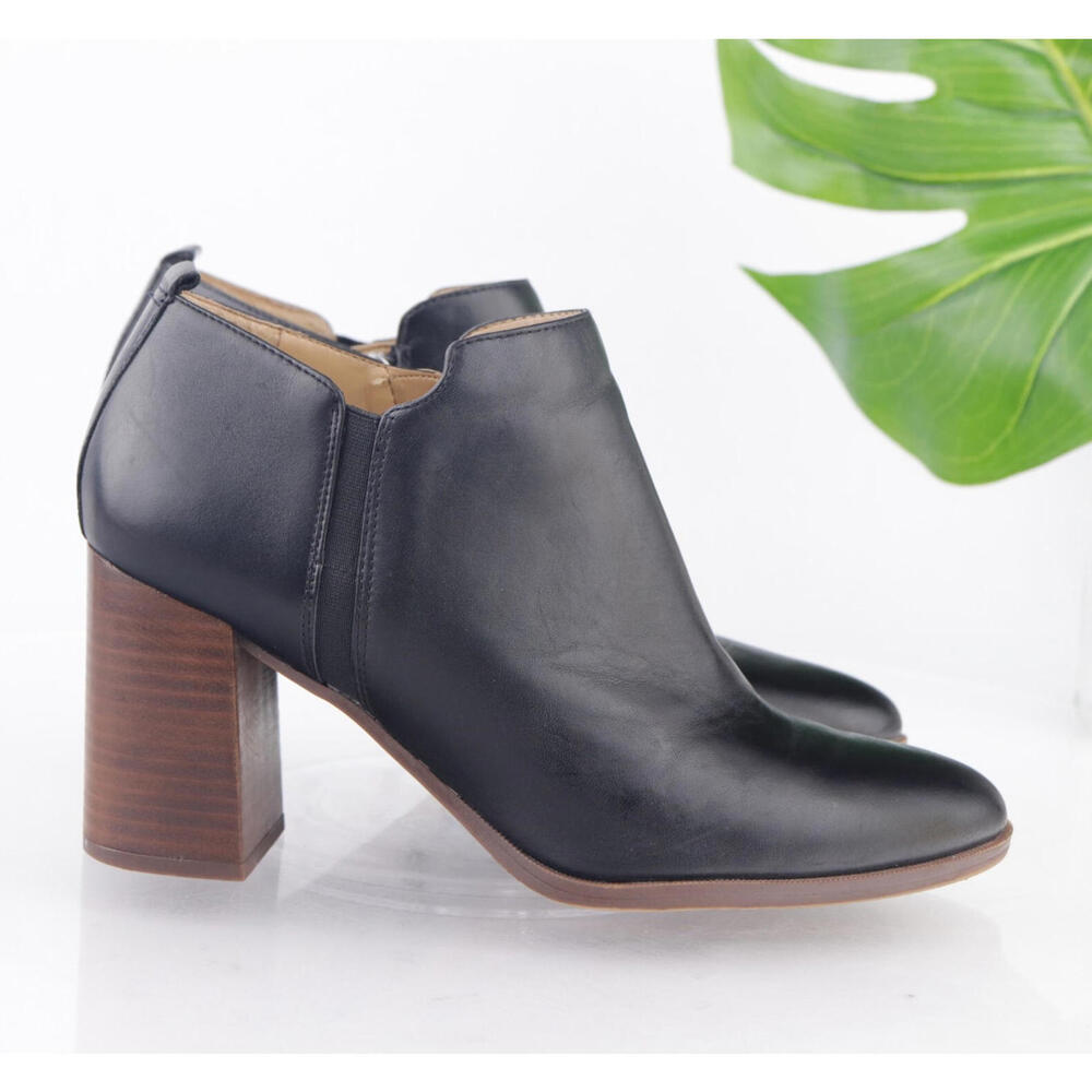 Franco Sarto Womens Dante Boots Size‎ 9.5 Black Leather Block Heel Booties Comfy
